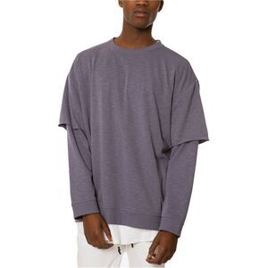Jaywalker Mens Layered Oversized Sweatshirt, Grey, NWT